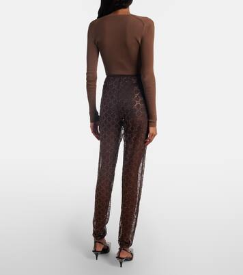 GG Crystal tulle leggings | Gucci