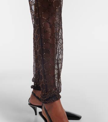 GG Crystal tulle leggings | Gucci
