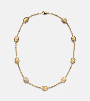 Isla Station 18kt gold necklace with diamonds | Pamela Zamore