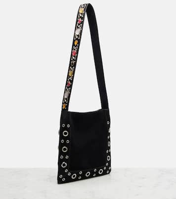 Nellcôte Medium embellished suede shoulder bag  | Valentino Garavani