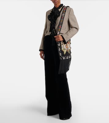 Nellcôte Medium embellished suede shoulder bag  | Valentino Garavani