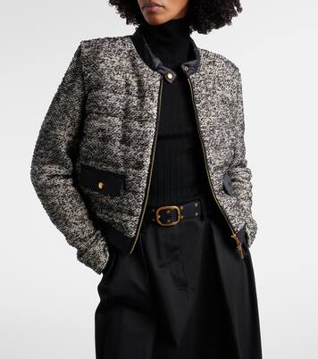 Down-paneled wool-blend jacket | Moncler