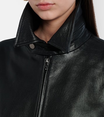 Oversize-Bluson Doran aus Leder | Nour Hammour