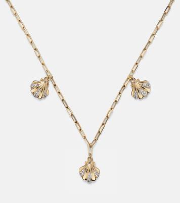 Collier 3 Petite Venus Shell en or 14 ct (585/1000) avec diamants | Mateo