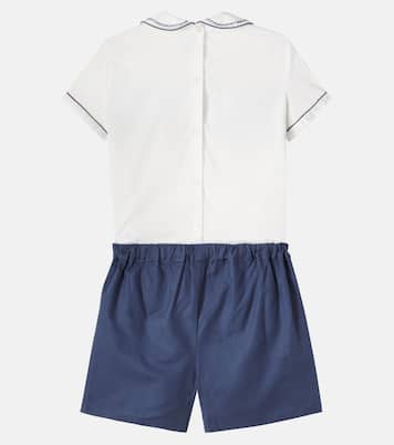 Smocked cotton top and shorts set | Pepa London