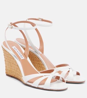 Tati leather espadrille wedges | Aquazzura