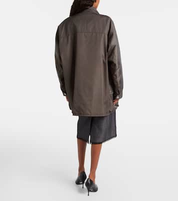 Lace-trimmed cotton and linen midi skirt | Prada