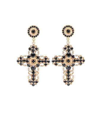 Aretes Crystal Cross Drop de clip | Dolce&Gabbana
