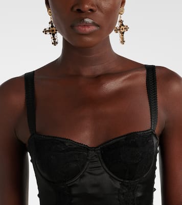 Aretes Crystal Cross Drop de clip | Dolce&Gabbana