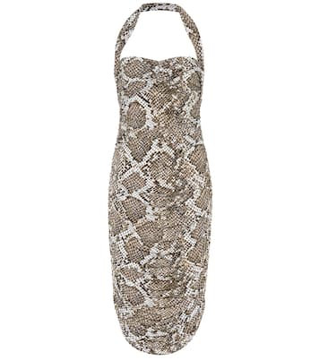 Bill snake-print jersey halter dress | Norma Kamali