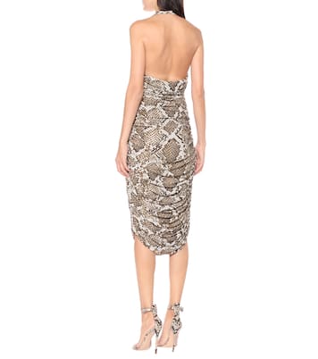 Bill snake-print jersey halter dress | Norma Kamali