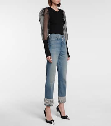 Jean slim Ryleigh à taille haute et ornements | Veronica Beard