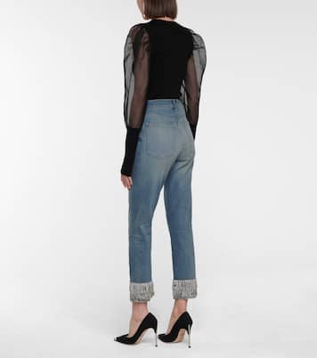 Jean slim Ryleigh à taille haute et ornements | Veronica Beard
