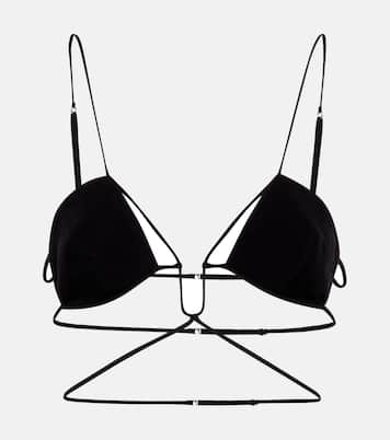 Tie-trimmed gabardine bra | Nensi Dojaka