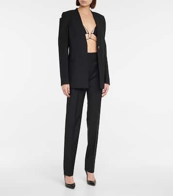 Tie-trimmed gabardine bra | Nensi Dojaka