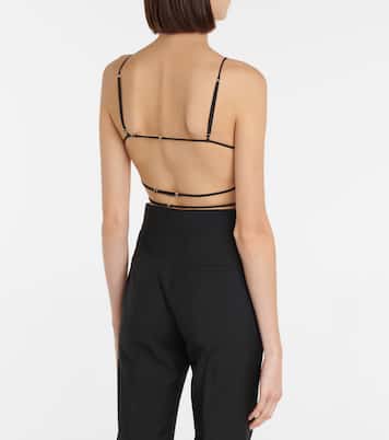 Tie-trimmed gabardine bra | Nensi Dojaka