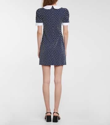 Miniabito in misto cotone a pois | Miu Miu