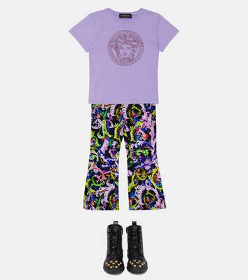 Verziertes T-Shirt Medusa aus Baumwolle | Versace Kids
