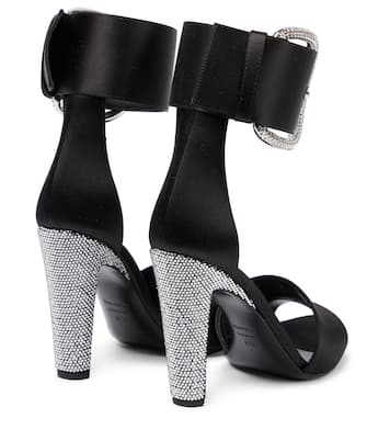 Crystal-embellished satin sandals | Tom Ford