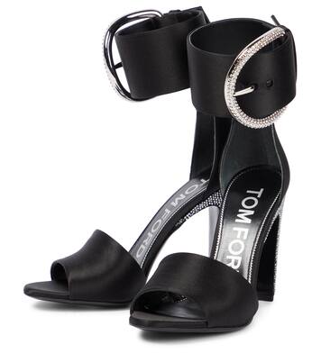 Crystal-embellished satin sandals | Tom Ford