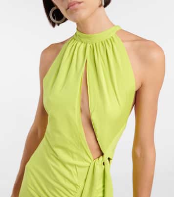 Vestido Merle halter con abertura | Rotate