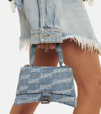 Schultertasche Hourglass aus Denim | Balenciaga