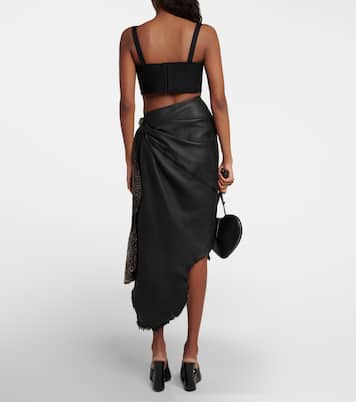 Gonna midi in pelle e shearling | Alaïa