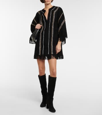 Fringe-trimmed suede tunic | Dodo Bar Or