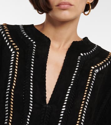Fringe-trimmed suede tunic | Dodo Bar Or
