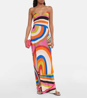 Tongs en cuir métallisé | Pucci