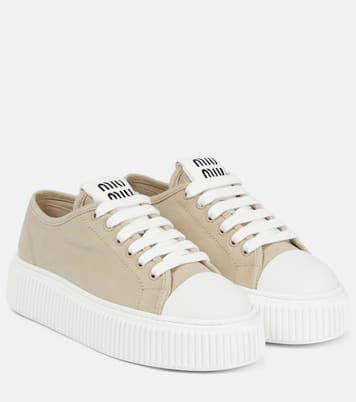 Sneakers in canvas di cotone | Miu Miu