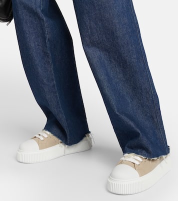 Sneakers in canvas di cotone | Miu Miu