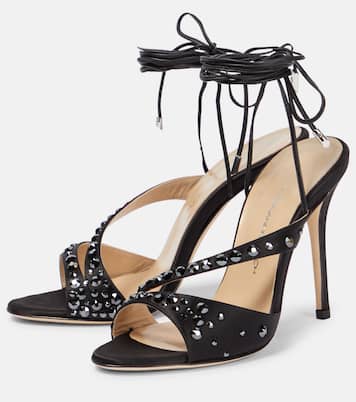 Embellished silk satin sandals | Alessandra Rich