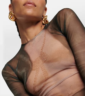 Trompe-l'œil printed tulle top | Balmain