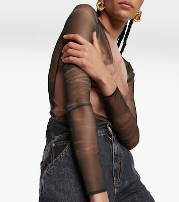 Trompe-l'œil printed tulle top | Balmain