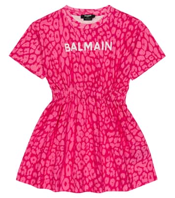 Bedrucktes Kleid aus Baumwolle | Balmain Kids