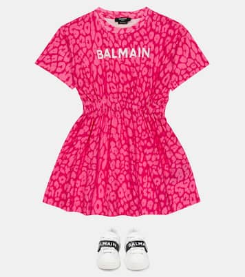 Bedrucktes Kleid aus Baumwolle | Balmain Kids