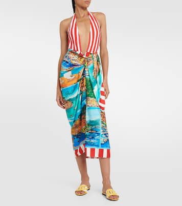 Portofino printed silk beach cover-up | Dolce&Gabbana