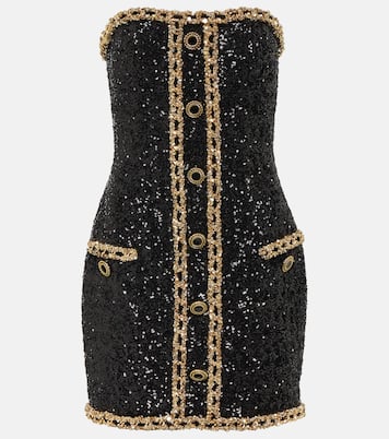 Sequined strapless minidress | Balmain