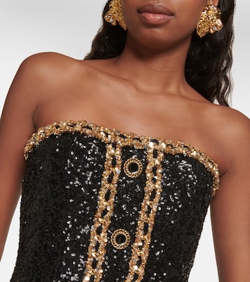 Sequined strapless minidress | Balmain