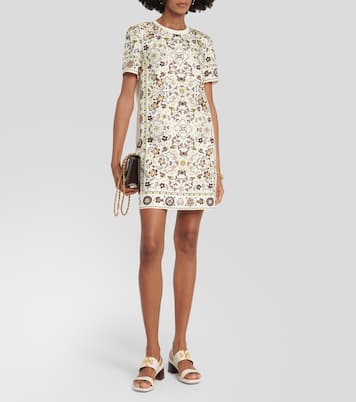 Printed silk and cotton minidress | Tory Burch