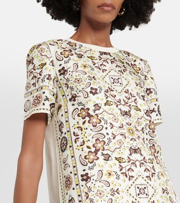 Printed silk and cotton minidress | Tory Burch