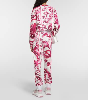 Felpa cropped Maiolica in jersey di cotone | Dolce&Gabbana