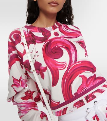 Felpa cropped Maiolica in jersey di cotone | Dolce&Gabbana