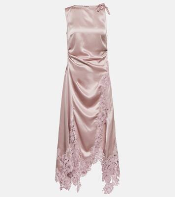 Abito midi in raso con pizzo | Acne Studios