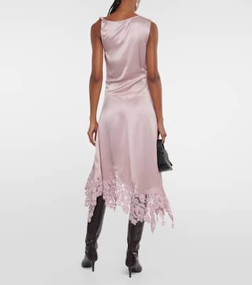 Abito midi in raso con pizzo | Acne Studios