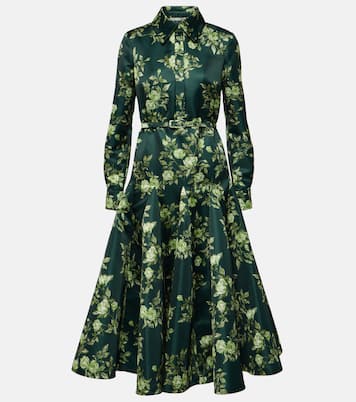Vestido camisero Marion de satén floral | Emilia Wickstead