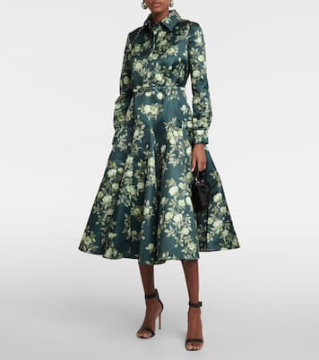 Vestido camisero Marion de satén floral | Emilia Wickstead