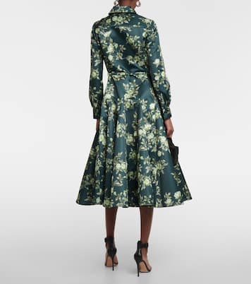Vestido camisero Marion de satén floral | Emilia Wickstead