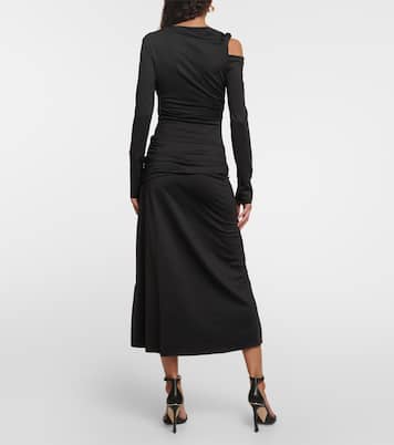Abito midi asimmetrico in jersey | Victoria Beckham